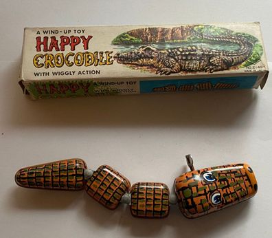 Antik - Happy Crocodile Clockwork / Wind-Up Novelty Toy, Yoneya, Japan
