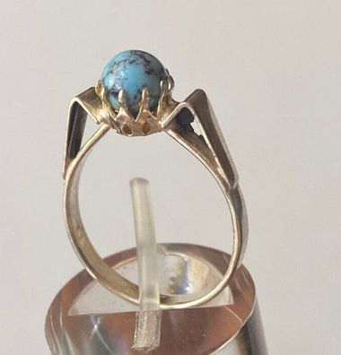 Eleganter Ring mit einer Perle aus Türkis - 800er Silber - Größe 52