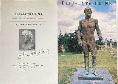 Elisabeth Frink ( 1930 - 1993 ) - Künstlerin - original Autogramm + Buch