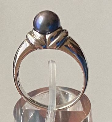 Interessanter Ring - Antik Jugendstil mit Silberperle - 835er Silber - Größe 52