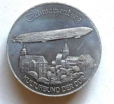 Medaille Zeppelin über Annaberg St. Annenkirche - DDR 1983 - Stempelglanz
