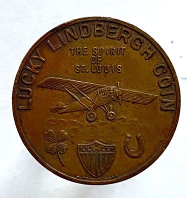 Medaille - Lucky Lindbergh Coin 1927 - Spirit of St. Louis Charles Lindbergh