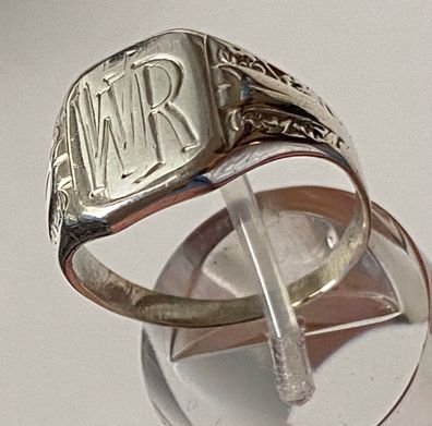 Siegelring mit den Initialien WR - Silber - Ringgröße 55