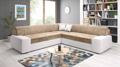 FURNIX Ecksofa mit Schlaffunktion und Bettkasten Sofa Nosmiss MAXI MA120-MH09