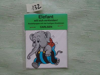 Elefant will sich verkleiden Anziehpuppe 4 Kostüme Carlsen Verlag OVP ALT RAR