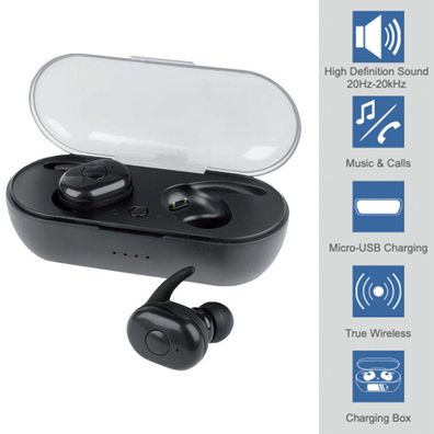 Fontastic Wireless Bluetooth 5.0 Kopfhörer Ladestation Touch In-Ear Telefonieren