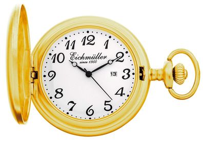 Eichmüller | Taschenuhr goldfarben Quarz Analog matt Sackuhr | 35165