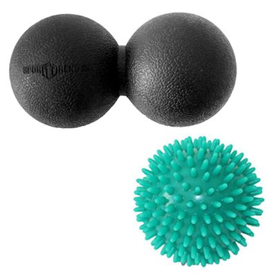 6,5cm Lacrosse Duo Faszienball + ø 8cm Massageball Igelball