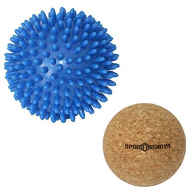9cm Massageball Igelball + Faszienball Cork 6,5cm
