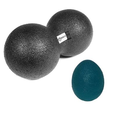 Faszienball Duoball 12cm + Grip Ball blau