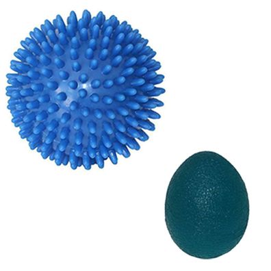 9cm Massageball Igelball + Grip Ball blau