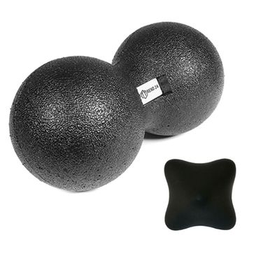Faszienball 6eckig schwarz + Faszienball Duoball 12cm
