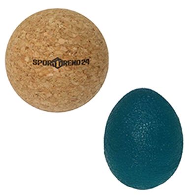 Grip Ball blau + Faszienball Cork 6,5cm