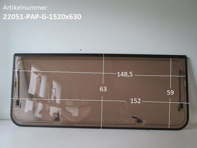 Wohnwagenfenster Parapress A0 PPB-RX D2162 ca 152 x 63 (Lagerware -> Neue Ware ...