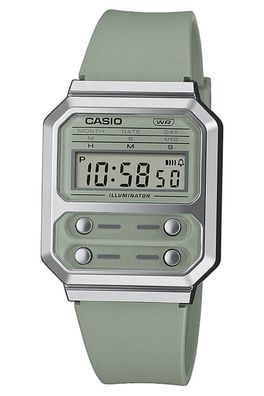 Casio Vintage Edgy Armbanduhr Khakigrün A100WEF-3AEF