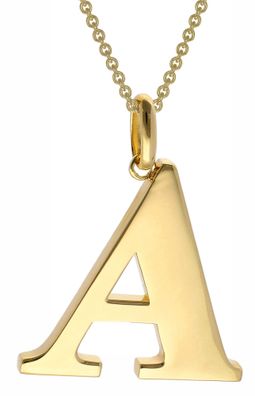 trendor Schmuck Halskette mit Großem Buchstaben A 925 Silber mit Goldauflage 41790-A