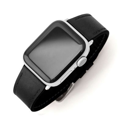 Precorn Leder Armband in schwarz Ersatzarmband für Apple Watch 8/7/6/5/4/3/2/1/ SE