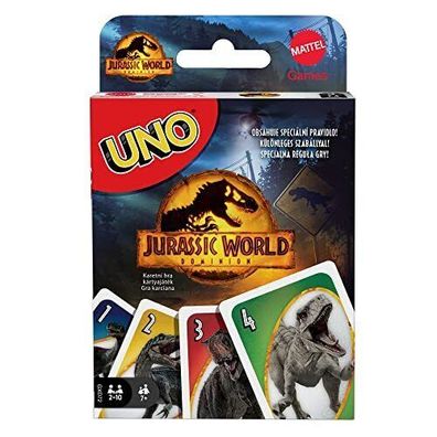 Mattel Games GXD72 UNO Jurassic World Dominion Kartenspiel Sonderregeln Familie