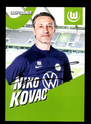 Niko Kovac Autogrammkarte VFL Wolfsburg 2022-23 Original Signiert