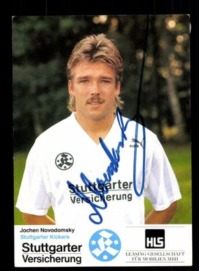 Jochen Novodomsky Autogrammkarte Stuttgarter Kickers 1990-91 Original Signiert + 2