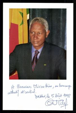 Abdou Diouf Präsident des Senegal 1981-2000 Original Signiert # G 37470