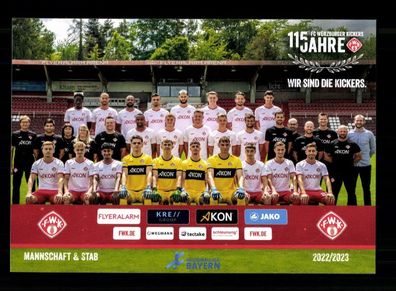 Original Mannschaftskarte Würzburger Kickers 2022-23