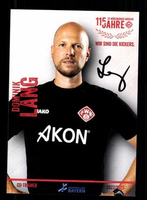 Dominik Lang Autogrammkarte Würzburger Kickers 2022-23 Original Signiert