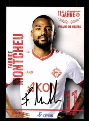 Fabrice Montcheu Autogrammkarte Würzburger Kickers 2022-23 Original Signiert
