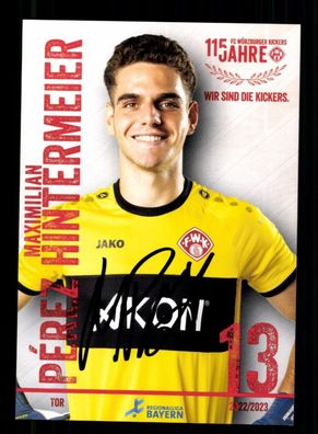 Maximilian Perez Hintermeier Autogrammkarte Würzburger Kickers 2022-23 Original