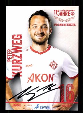 Peter Kurzweg Autogrammkarte Würzburger Kickers 2022-23 Original Signiert