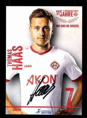 Thomas Haas Autogrammkarte Würzburger Kickers 2022-23 Original Signiert