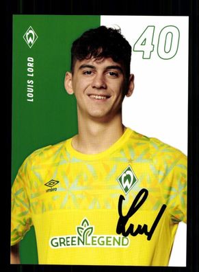 Louis Lord Autogrammkarte Werder Bremen 2022-23 Original Signiert