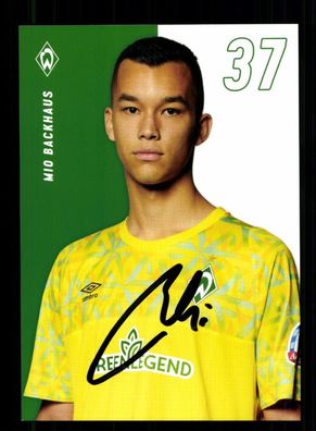 Mio Backhaus Autogrammkarte Werder Bremen 2022-23 Original Signiert