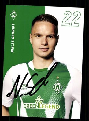 Niklas Schmidt Autogrammkarte Werder Bremen 2022-23 Original Signiert