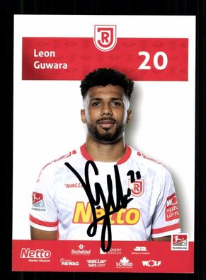 Leon Guwara Autogrammkarte Jahn Regensburg 2022-23 Original Signiert