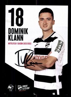 Dominik Klann Autogrammkarte SC Verl 2022-23 Original Signiert
