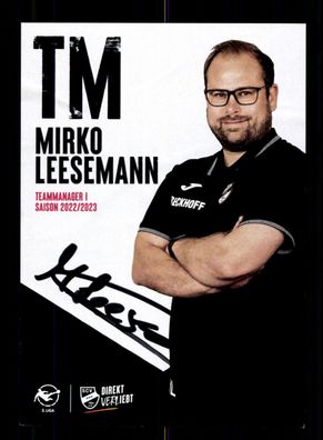Mirko Leesemann Autogrammkarte SC Verl 2022-23 Original Signiert