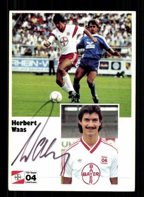 Herbert Waas Autogrammkarte Bayer Leverkusen 1986-87 Original Signiert