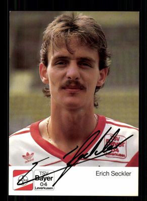Erich Seckler Autogrammkarte Bayer Leverkusen 1988-89 Original Signiert