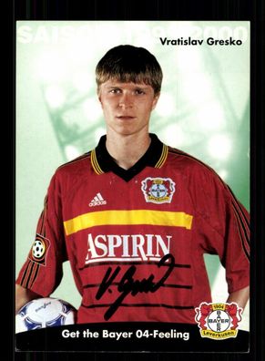 Vratislav Gresko Autogrammkarte Bayer Leverkusen 1999-00 Original Signiert