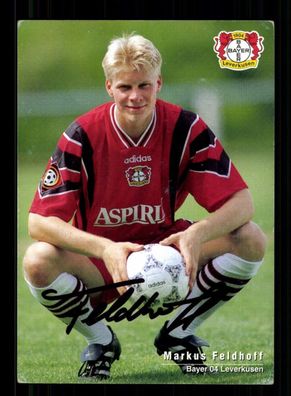 Markus Feldhoff Autogrammkarte Bayer Leverkusen 1997-98 Original Signiert