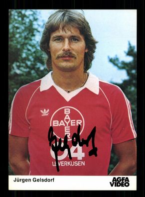 Jürgen Gelsdorf Autogrammkarte Bayer Leverkusen 1981-82 Druck Signiert