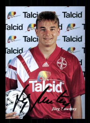 Jörg Nowotny Autogrammkarte Bayer Leverkusen 1993-94 Original Signiert