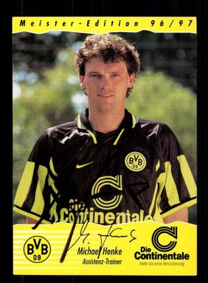 Michael Henke Autogrammkarte Borussia Dortmund 1996-97 Original Signiert