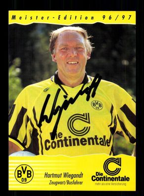 Hartmut Wiegandt Autogrammkarte Borussia Dortmund 1996-97 Original Signiert