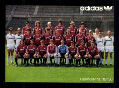Original Mannschaftskarte Hannover 96 1987-88 ohne Unterschrift + 2