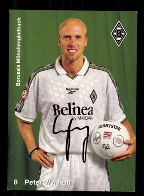 Peter Wynhoff Autogrammkarte Borussia Mönchengladbach 1998-99 Original + 3