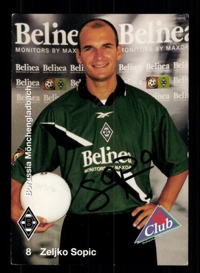 Zeljko Sopic Autogrammkarte Borussia Mönchengladbach 1999-00 Original + 2