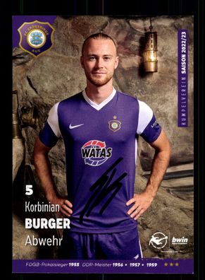 Korbinian Burger Autogrammkarte FC Erzgebirge Aue 2022-23 Original Signiert