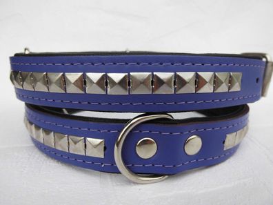 Halsband , Hundehalsband, Halsumfang 53-64 cm, LEDER, NEU * Violett* (PL.04.01)
